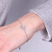 Bracciale in Argento 925 gocce intrecciate con zirconi