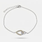 Bracciale in Argento 925 gocce intrecciate con zirconi - BYSIMON gioielli