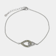 Bracciale in Argento 925 gocce intrecciate con zirconi