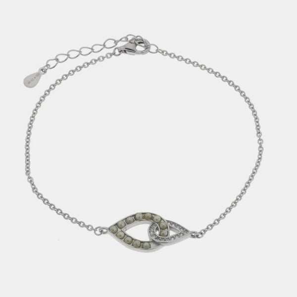 Bracciale in Argento 925 gocce intrecciate con zirconi - BYSIMON gioielli