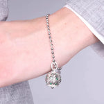 Bracciale in Argento 925 con campanella impreziosita da zirconi