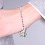 Bracciale in Argento 925 con campanella impreziosita da zirconi