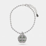 Bracciale in Argento 925 con campanella impreziosita da zirconi