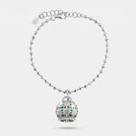 Bracciale in Argento 925 con campanella impreziosita da zirconi
