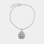 Bracciale in Argento 925 con campanella impreziosita da zirconi