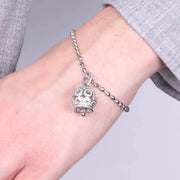 Bracciale in Argento 925 con campanella impreziosita da zirconi