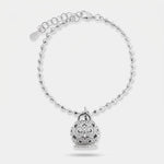 Bracciale in Argento 925 con campanella impreziosita da zirconi