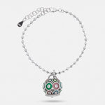 Bracciale in Argento 925 con campanella impreziosita da zirconi e smalti colorati