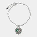 Bracciale in Argento 925 con campanella impreziosita da zirconi e smalti colorati