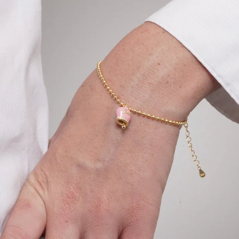 Bracciale in Argento 925 campanella rosa Capri - BYSIMON gioielli