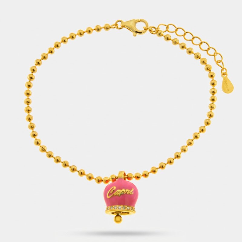 Bracciale in Argento 925 campanella rosa Capri - BYSIMON gioielli