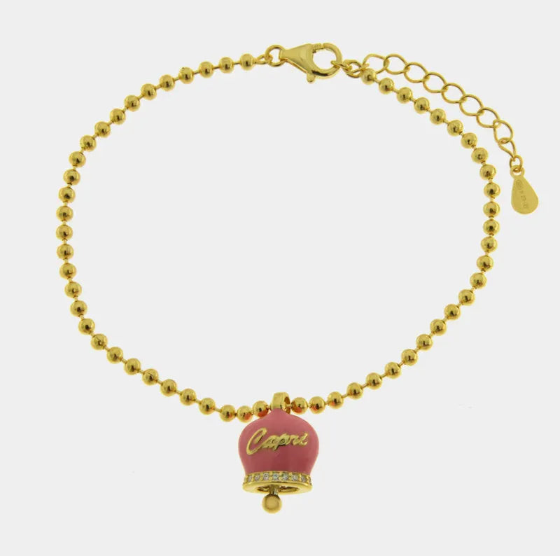 Bracciale in Argento 925 campanella rosa Capri - BYSIMON gioielli
