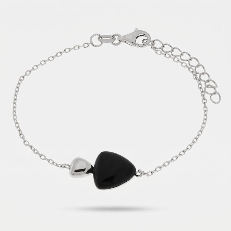 Bracciale in Argento 925 triangolo nero - BYSIMON gioielli