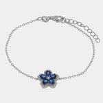 Bracciale in Argento 925 fiore blu - BYSIMON gioielli