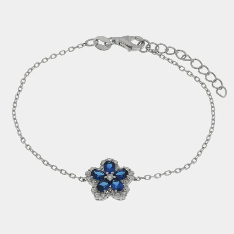 Bracciale in Argento 925 fiore blu - BYSIMON gioielli