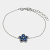 Bracciale in Argento 925 fiore blu