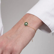 Bracciale in Argento 925 fiore verde