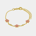 Bracciale in Argento 925 fiori rosa - BYSIMON gioielli
