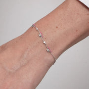 Bracciale in Argento 925 corone con cuori rosa