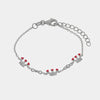 Bracciale in Argento 925 corone con cuori rosa