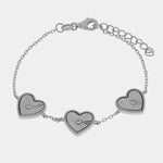 Bracciale in Argento 925 cuori zirconati - BYSIMON gioielli