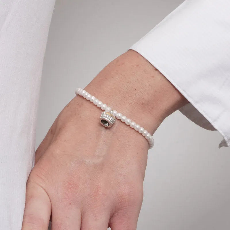 Bracciale in Argento 925 campanella Capri con zirconi e perle
