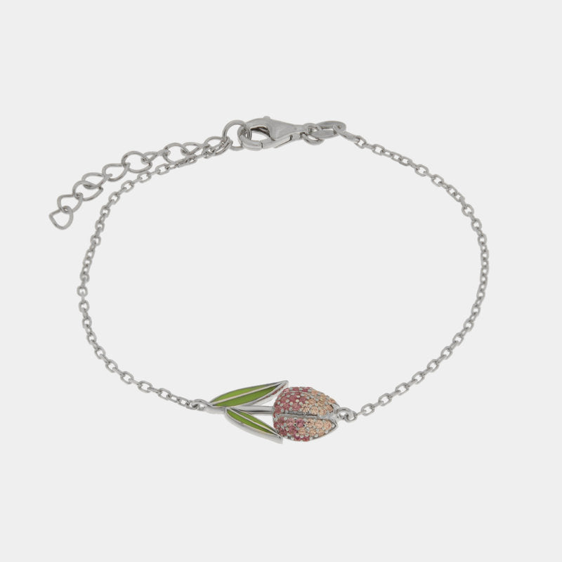 Bracciale in Argento 925 tulipano viola