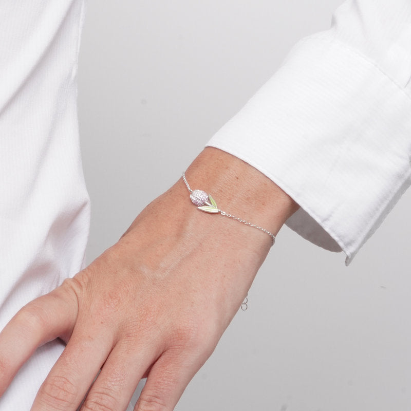 Bracciale in Argento 925 tulipano viola