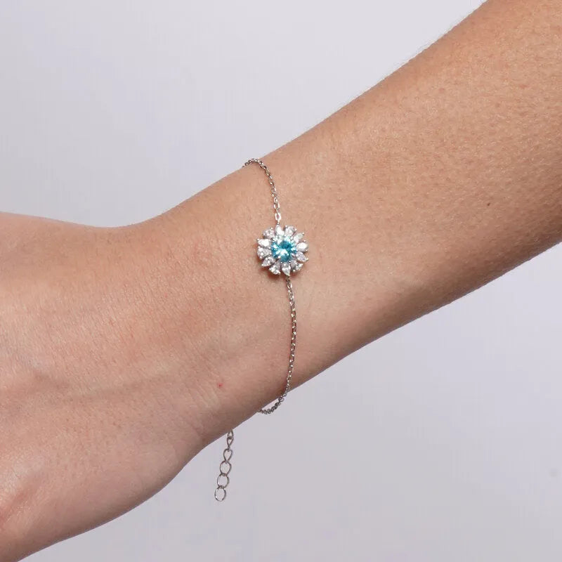 Bracciale in Argento 925 kate con zircone azzurro