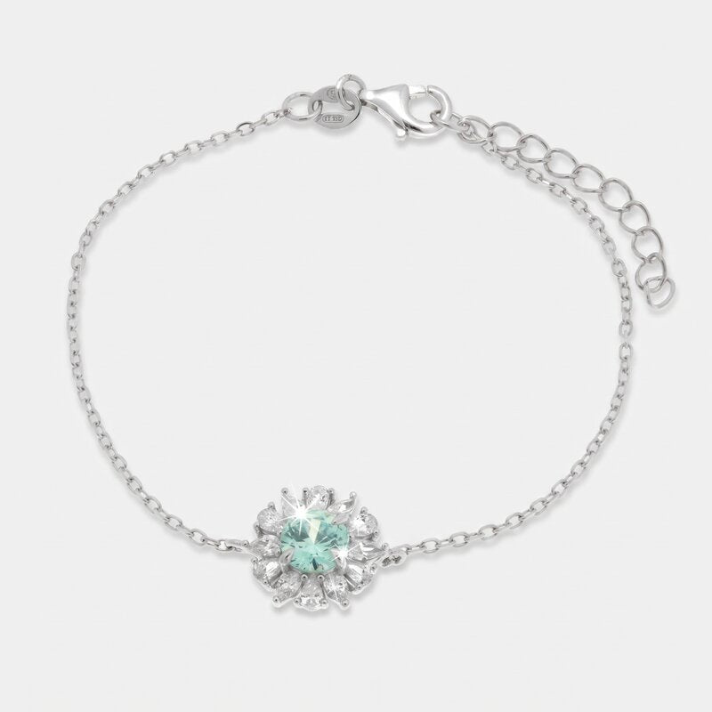 Bracciale in Argento 925 kate con zircone azzurro - BYSIMON gioielli