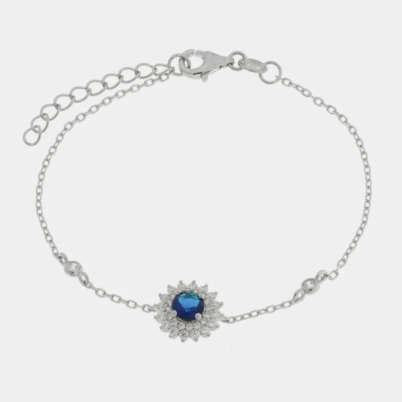Bracciale in Argento 925 kate con zircone blu