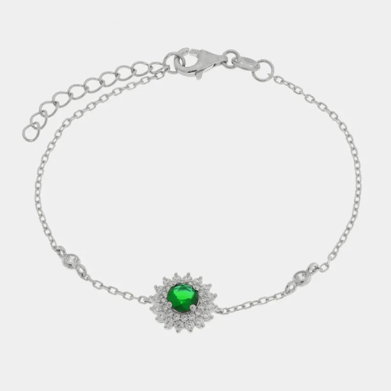 Bracciale in Argento 925 kate con zircone verde