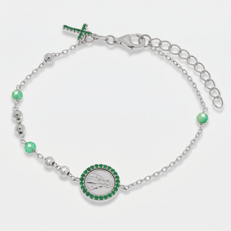 Bracciale in Argento 925 rosario verde - BYSIMON gioielli