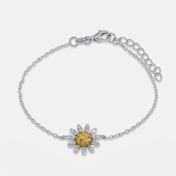 Bracciale in Argento 925 Margherita petali pavè zirconi