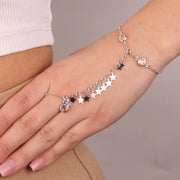 Baciamano in Argento con stelle pendenti