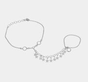 Baciamano in Argento con stelle pendenti