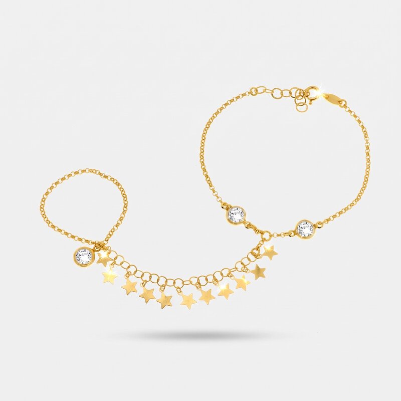 Baciamano in Argento con stelle pendenti BYSIMON - gioiello BySimon