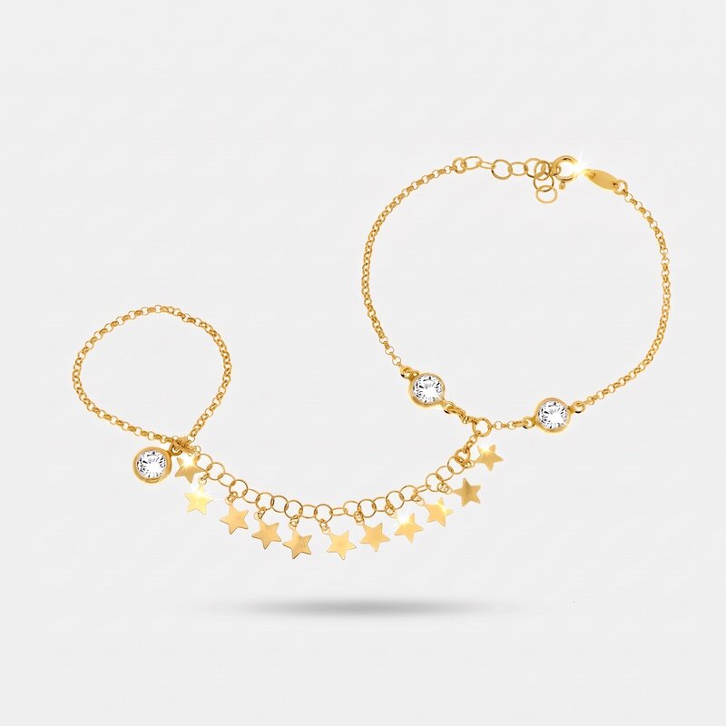 Baciamano in Argento con stelle pendenti BYSIMON - gioiello BySimon
