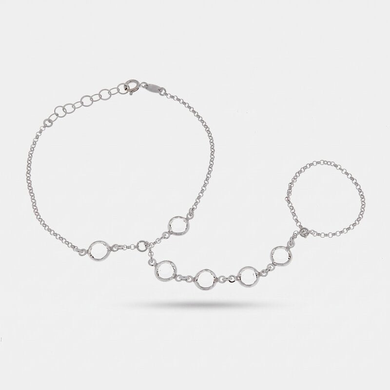 Baciamano in argento 925 con cristalli placcato rodio | baciamano argento BYSIMON