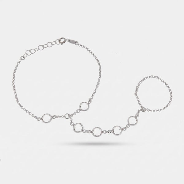 Baciamano in argento 925 con cristalli placcato rodio | baciamano argento BYSIMON