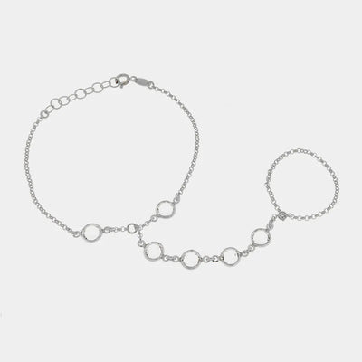 Baciamano in argento 925 con cristalli placcato rodio | baciamano argento BYSIMON