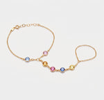 Baciamano in argento 925 con cristalli multicolore | baciamano con cristalli BYSIMON