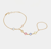 Baciamano in Argento con cristalli  multicolore