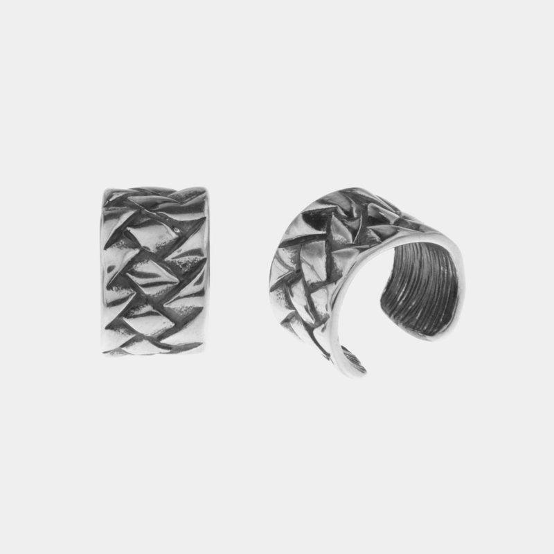 Orecchini in Acciaio ear cuff con dettaglio a treccia IJEWEL - gioiello BySimon