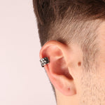 Orecchini in Acciaio ear cuff con dettaglio a treccia IJEWEL - gioiello BySimon