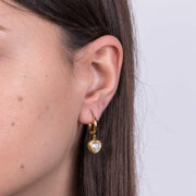 Orecchini in Acciaio a cerchio con cuore