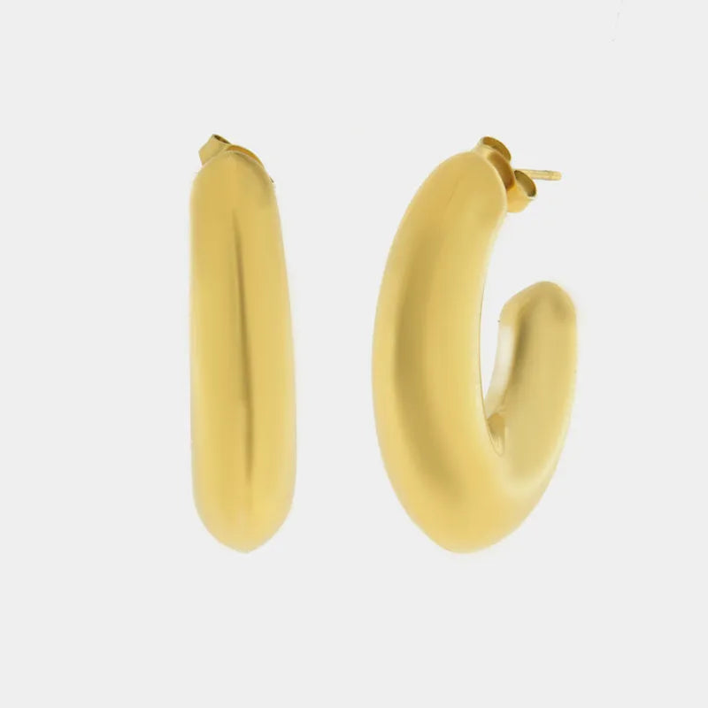 Orecchini in Acciaio semicerchi bombati