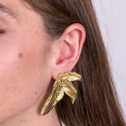 Orecchini in Acciaio foglie pendenti