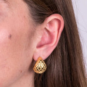 Orecchini in Acciaio a lobo trama intrecciata