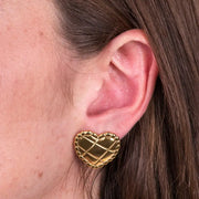 Orecchini in Acciaio a cuore a scacchi